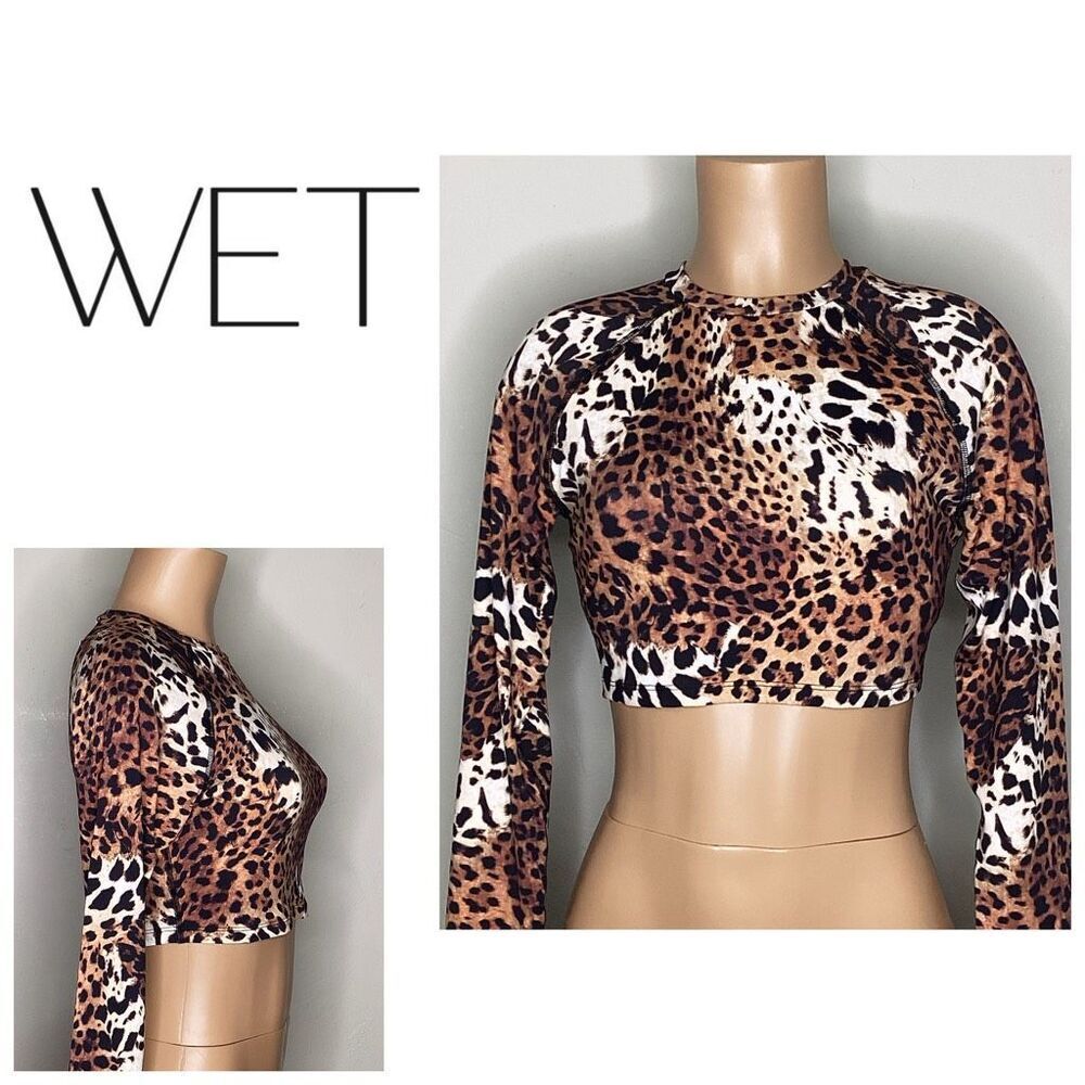 New. WET from L.A. Leopard rashguard. Large. Retails $108